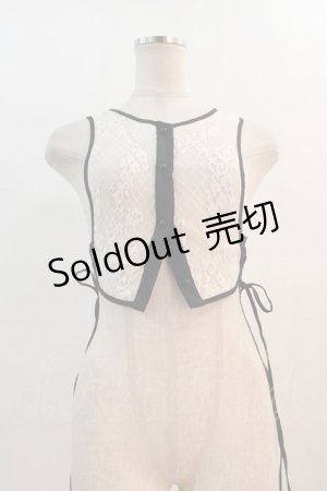 画像: axes femme POETIQUE / サイドレースアップベスト  白Ｘ黒 I-24-12-09-087-AX-TO-HD-ZI