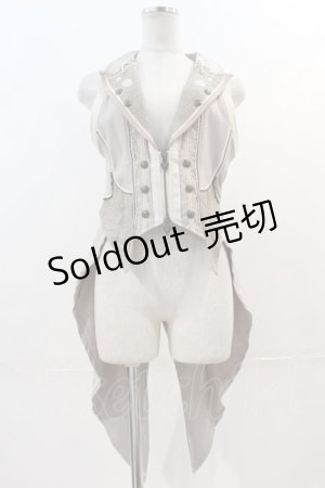 画像: Ozz oneste / 薔薇刺繍レースロングベスト  アイボリー I-24-12-09-043-OO-TO-HD-ZS