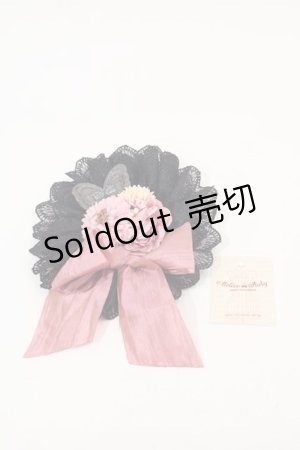 画像: ATELIER　Ruby / フラワーリボンキャノティエクリップ  黒Ｘピンク I-24-12-18-111-EL-AC-HD-ZI