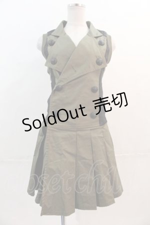 画像: Qutie Frash /ミリタリーワンピース  カーキ I-24-12-20-076-QU-CO-HD-ZI