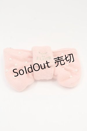 画像: 【SALE】Maison de FLEUR / G パールリボンニットポーチ  ピンクｘ白 I-24-12-20-118-LO-ZA-HD-ZTK015