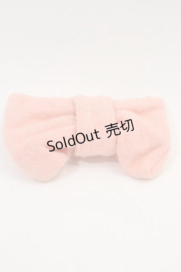 画像2: 【SALE】Maison de FLEUR / G パールリボンニットポーチ  ピンクｘ白 I-24-12-20-118-LO-ZA-HD-ZTK015 (2)