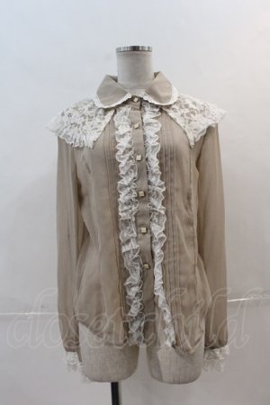 画像: MR corset / レースシフォンブラウス  ブラウンＸ白 I-24-12-20-003-PU-BL-HD-ZT021