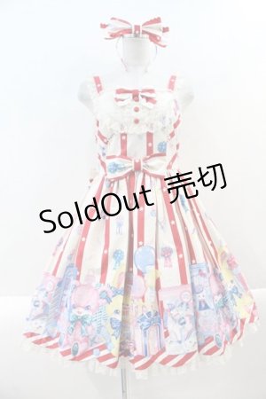 画像: Angelic Pretty / Toy Doll BoxジャンパースカートSet  赤Ｘ白 I-24-12-27-064-AP-OP-HD-ZI