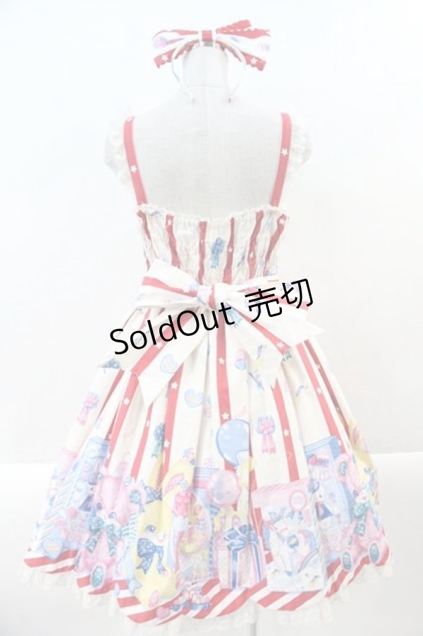画像2: Angelic Pretty / Toy Doll BoxジャンパースカートSet  赤Ｘ白 I-24-12-27-064-AP-OP-HD-ZI (2)
