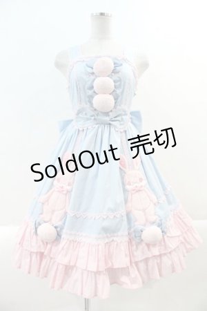 画像: Angelic Pretty / なかよしバニージャンパースカート  サックスＸピンク I-24-12-27-065-AP-OP-HD-ZI