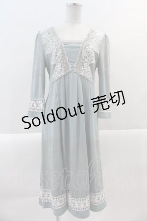 画像: Ozz On / レースプリントワンピース  ブルー I-25-01-05-073-OO-OP-HD-ZI