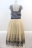 画像2: axes femme / 裾刺繍チュールワンピース M ブルー×ベージュ I-25-01-10-066-AX-OP-HD-ZT375 (2)