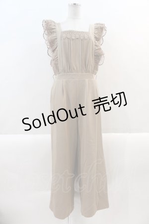 画像: 【SALE】axes femme / フリル×レースサロペット M ベージュ I-25-01-10-067-AX-OP-SZ-ZT042