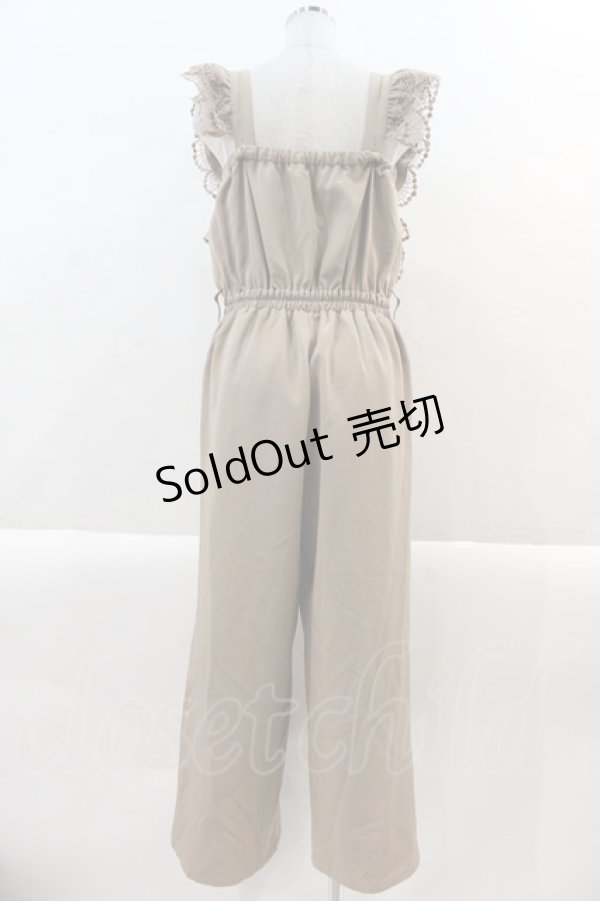 画像2: 【SALE】axes femme / フリル×レースサロペット M ベージュ I-25-01-10-067-AX-OP-SZ-ZT042 (2)