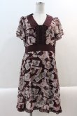 画像1: axes femme / レースコラージュ柄ワンピース M ワイン I-25-01-10-068-AX-OP-SZ-ZT042 (1)