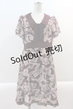 画像: axes femme / レースコラージュ柄ワンピース M ワイン I-25-01-10-068-AX-OP-SZ-ZT042