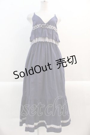 画像: 【SALE】axes femme / キャミフリルマキシワンピース M 紺 I-25-01-10-078-AX-OP-SZ-ZT383