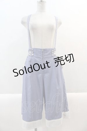 画像: axes femme POETIQUE / サス付きハーフワイドパンツ M サックス I-25-01-10-124-AX-PA-SZ-ZT042