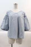 画像1: axes femme / 袖フラワー刺繍パフ袖プルオーバー  サックス I-25-01-10-017-AX-TO-AS-ZT379 (1)