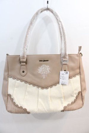 画像: axes femme / ブーケ刺繍配色デザイントート  ベージュ I-25-01-13-051-AX-BG-HD-ZT-K010