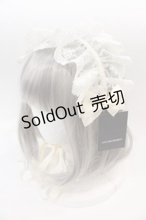 画像: ATELIER PIERROT / レースリボンヘッドドレス (オリジナルレース)　  アイボリー I-25-01-13-014-EL-AC-HD-ZI
