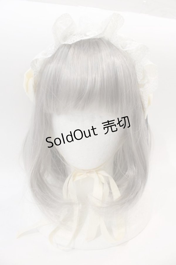 画像2: ATELIER PIERROT / レースリボンヘッドドレス (オリジナルレース)　  アイボリー I-25-01-13-014-EL-AC-HD-ZI (2)