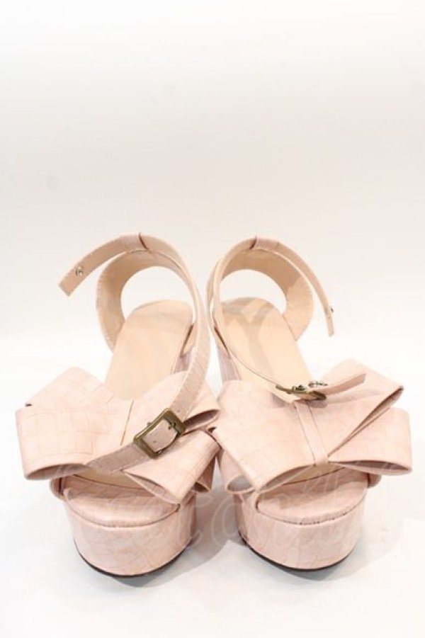 画像2: lilLilly / リボンウェッジサンダル M ピンク I-25-01-16-048-LO-SH-HD-ZT387 (2)