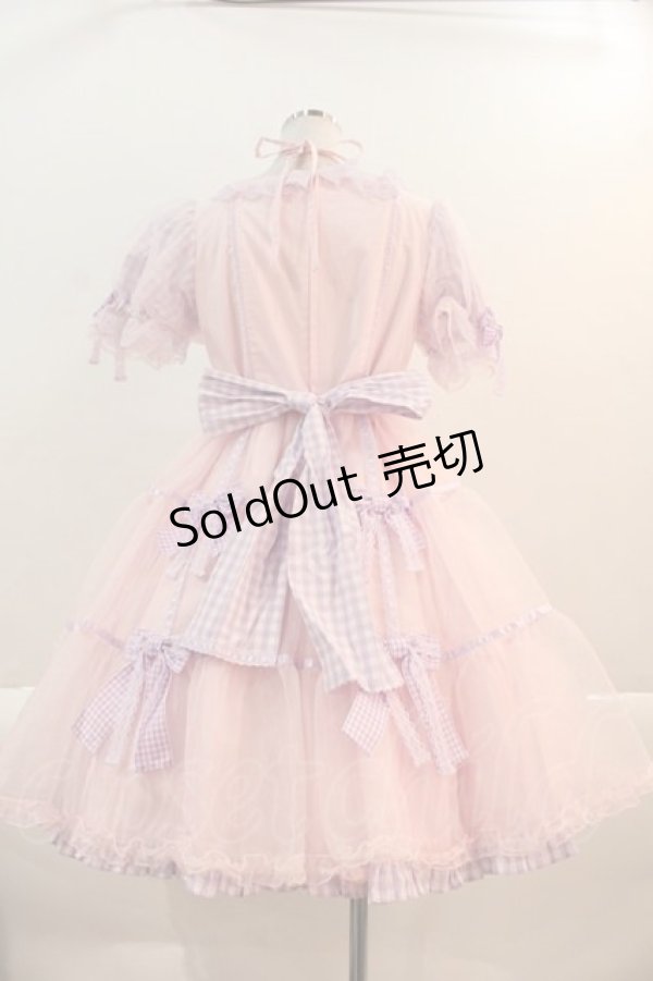 画像2: Angelic Pretty / Puffギンガムワンピース  ピンクＸラベンダー I-25-01-16-070-AP-OP-HD-ZY (2)
