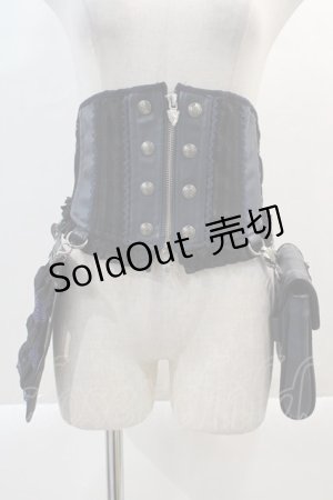 画像: Ozz oneste / ポケットフラップ付コルセット  黒Ｘネイビー I-25-01-16-121-OO-ZA-HD-ZS