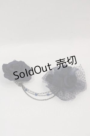 画像: Ozz On / 薔薇チェーンコサージュ  黒 I-25-01-16-023-OO-ZA-HD-ZI