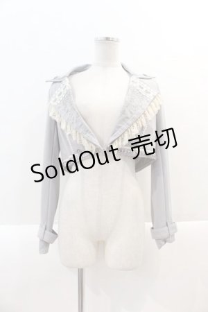 画像: Ozz oneste /  襟刺繍ショートジャケット  グレー I-25-01-18-082-OO-JA-HD-ZI