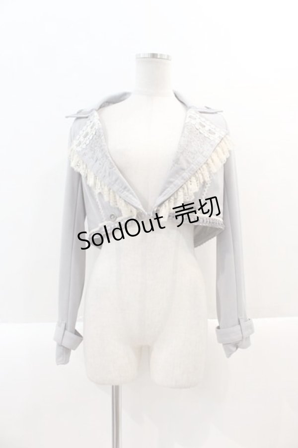 画像1: Ozz oneste /  襟刺繍ショートジャケット  グレー I-25-01-18-082-OO-JA-HD-ZI (1)