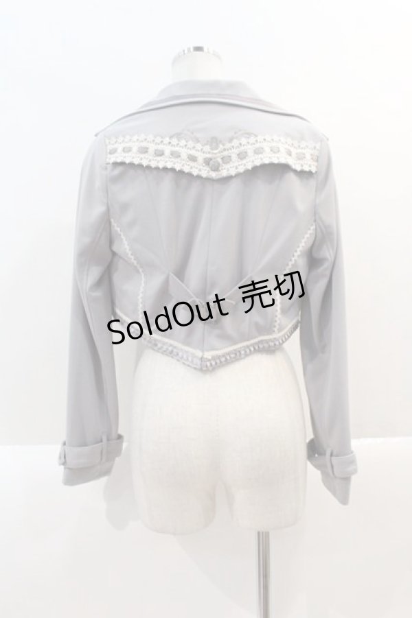 画像2: Ozz oneste /  襟刺繍ショートジャケット  グレー I-25-01-18-082-OO-JA-HD-ZI (2)