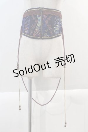 画像: Ozz oneste / ダブル紐コルセット  紺 I-25-01-18-104-OO-ZA-HD-ZI