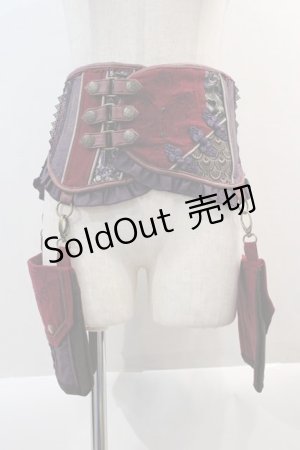 画像: Ozz oneste / チャイナデザインフラップポケット付きコルセット  ボルドー I-25-01-18-106-OO-ZA-HD-ZI
