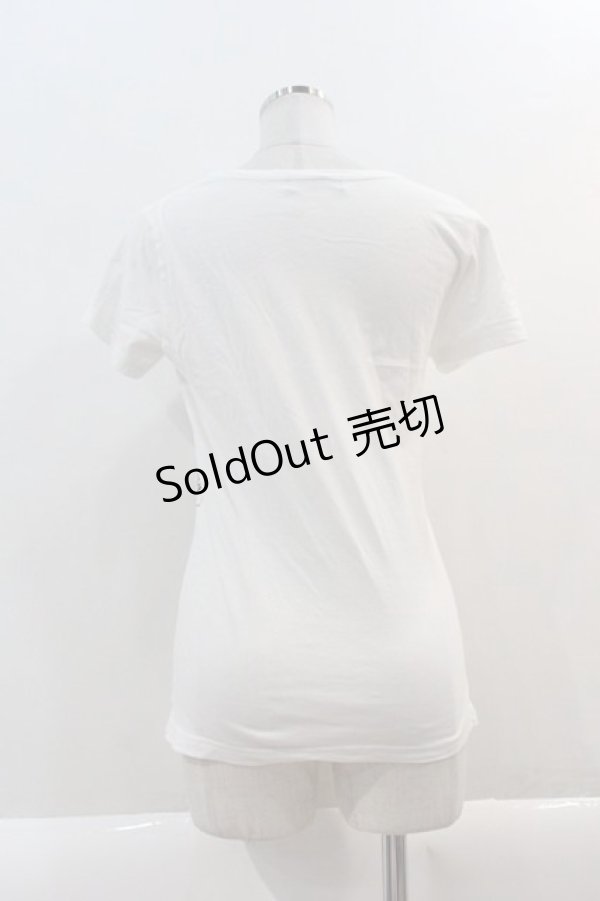 画像2: PEACE NOW / うさぎさん時計プリントTシャツ  白Ｘ黒 I-25-01-18-024-PU-TO-HD-ZI (2)
