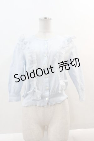 画像: Jane Marple / チュールリボンフリルカーディガン  サックス I-25-01-18-050-JM-TO-HD-ZI