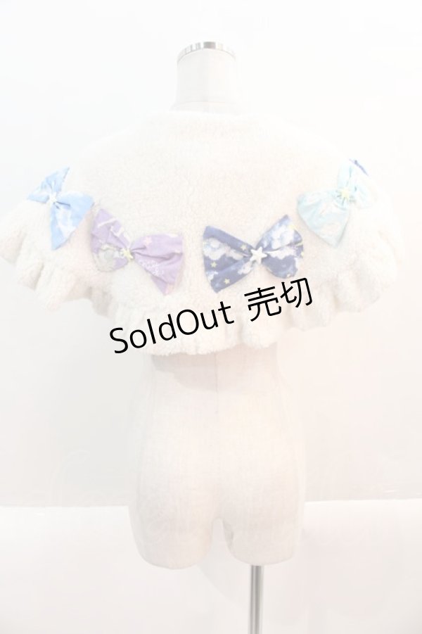 画像2: 【SALE】Nile Perch / リボンファーケープ  アイボリー I-25-01-20-113-LO-JA-HD-ZT006 (2)