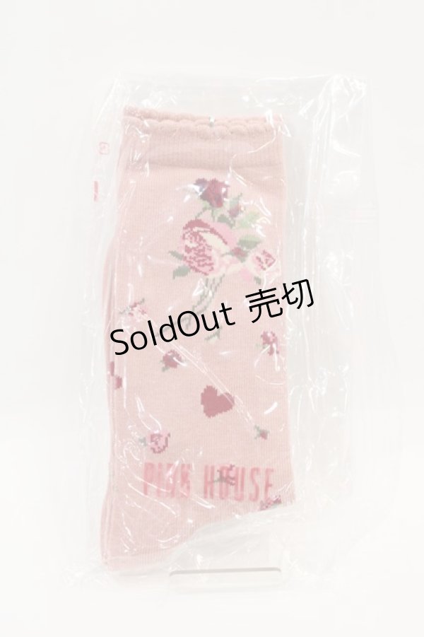 画像1: PINK HOUSE / ハートローズソックス  ピンク I-25-01-20-034-LO-ZA-HD-ZI (1)
