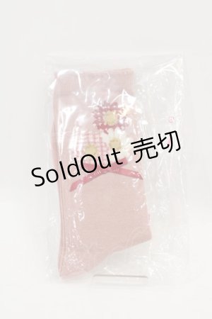 画像: PINK HOUSE / ひな菊コサージュ柄ソックス  ピンク I-25-01-20-036-LO-ZA-HD-ZI
