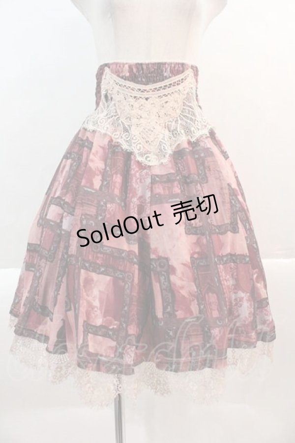 画像1: OZZ ANGELO / 宗教画柄スカート  ボルドー I-25-01-21-078-OO-SK-HD-ZI (1)