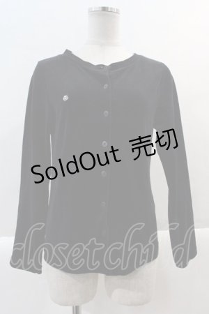 画像: MIHO MATSUDA / ドクロ刺繍ベルベットカーディガン  黒 I-25-01-24-004-GO-TO-HD-ZI