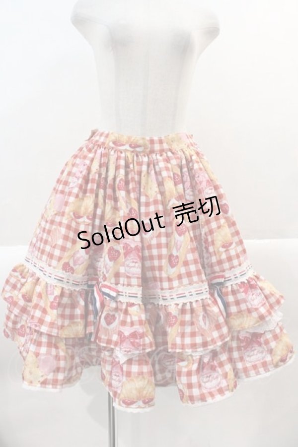 画像1: Angelic Pretty / いちごBread Bakery CafeスカートSet  赤 I-25-01-24-072-AP-SK-HD-ZI (1)