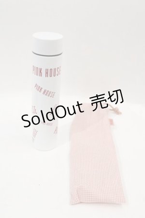 画像: PINK HOUSE / ロゴ入りポケットサーモボトル  ピンク I-25-01-24-115-LO-ZA-HD-ZI