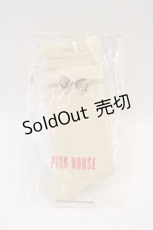 画像: PINK HOUSE / ドットリボン柄ソックス  ベージュ I-25-01-24-118-LO-ZA-HD-ZI