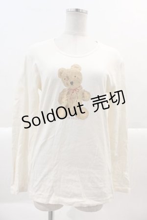 画像: PINK HOUSE / 抱っこテディベア長袖Tシャツ M アイボリー I-25-01-26-008-LO-TS-HD-ZI