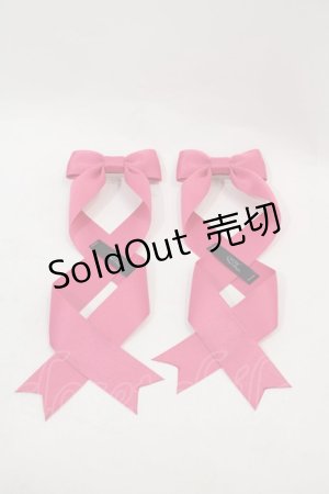 画像: LOTUS ribbon / ツインリボンバレッタ  ピンク I-25-01-26-088-EL-AC-HD-ZI