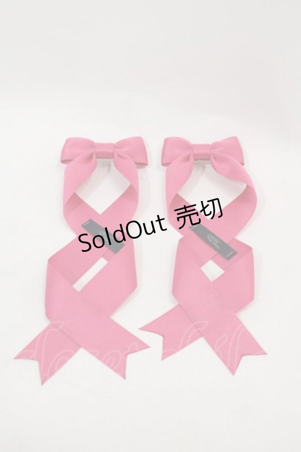 画像1: LOTUS ribbon / ツインリボンバレッタ  ピンク I-25-01-26-088-EL-AC-HD-ZI (1)