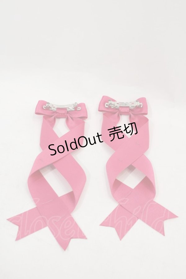画像2: LOTUS ribbon / ツインリボンバレッタ  ピンク I-25-01-26-088-EL-AC-HD-ZI (2)