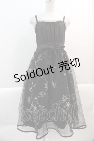 画像: axes femme POETIQUE / シエルエトワール刺繍ワンピース  黒 I-25-02-07-067-AX-OP-HD-ZI