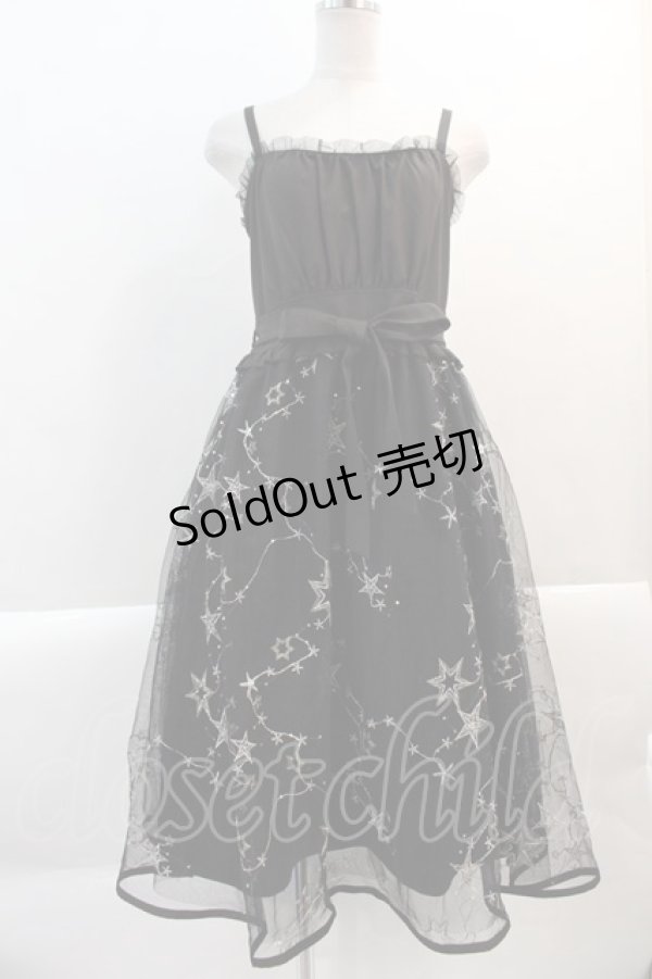 画像1: axes femme POETIQUE / シエルエトワール刺繍ワンピース  黒 I-25-02-07-067-AX-OP-HD-ZI (1)
