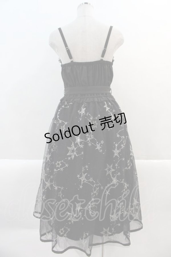 画像2: axes femme POETIQUE / シエルエトワール刺繍ワンピース  黒 I-25-02-07-067-AX-OP-HD-ZI (2)