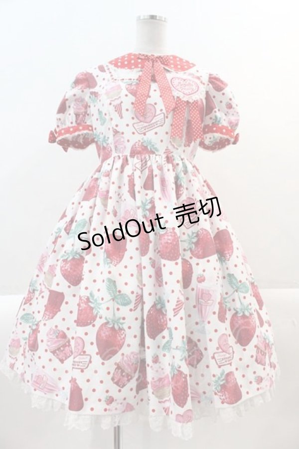 画像1: Angelic Pretty / Fresh Strawberry Dinerワンピース  赤 I-25-02-09-044-AP-OP-HD-ZY (1)