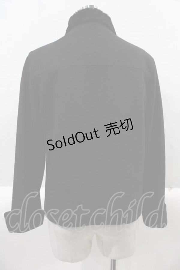 画像2: 【SALE】INGEBORG / ファー襟ウサギチャーム付きZIPブルゾン M ブラック I-25-02-09-068-LO-JA-HD-ZT-C018 (2)